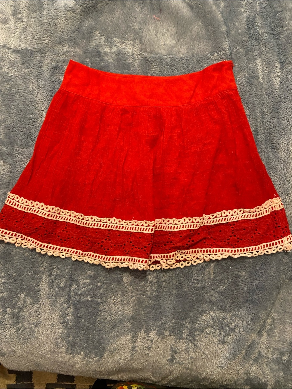 Forever 21 Bright Red Textured Top with Black Label